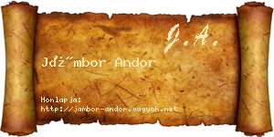 Jámbor Andor névjegykártya