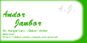 andor jambor business card